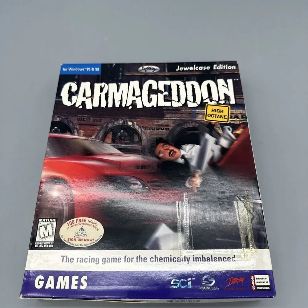 Carmageddon High Octane PC Big Box (1998) Brand New Softly Windows AOL SCI Games